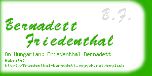 bernadett friedenthal business card